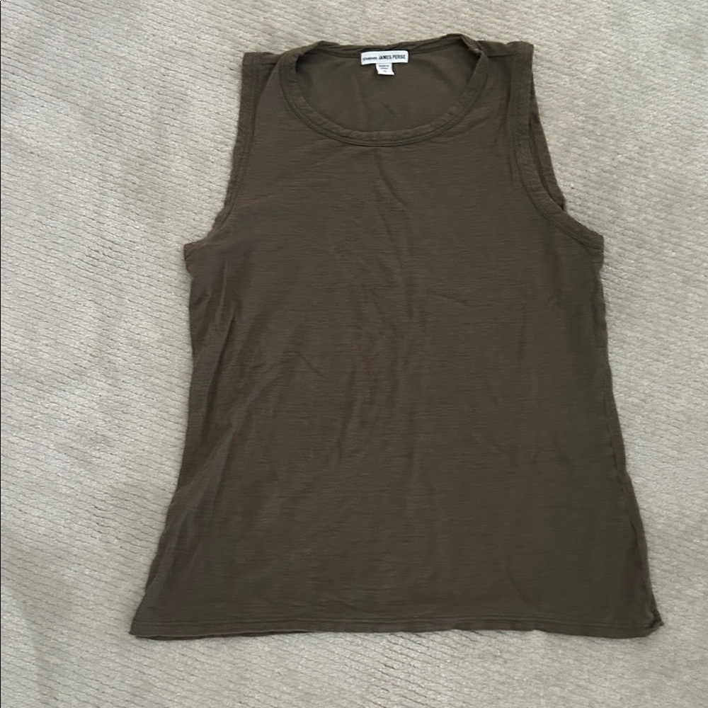James Perse Tank Top in Olive Green 0 XS